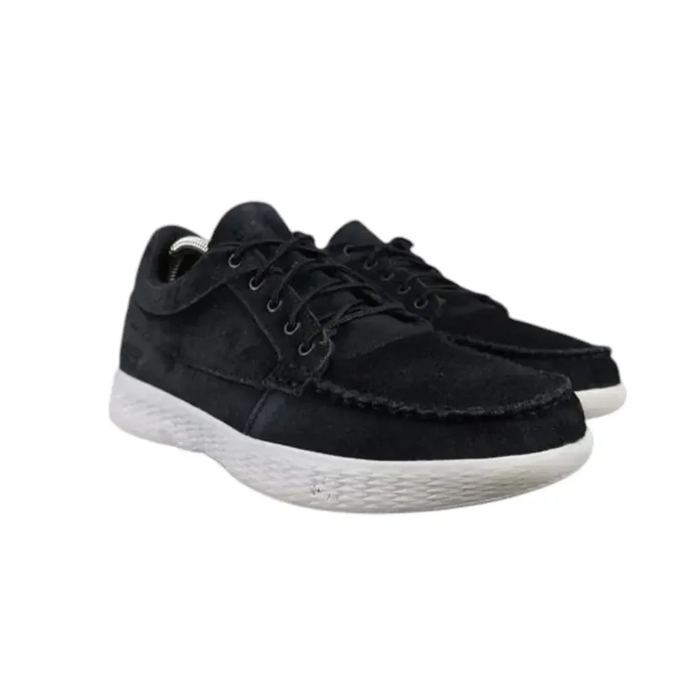 Skechers Shoes Womens 9 Casual Sneaker Leather Comfort Moc Black Goga Max Walk